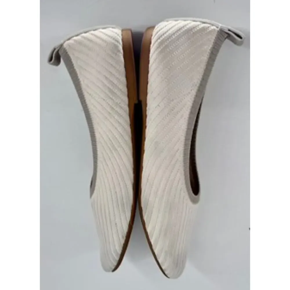 Everlane Day Glove Flats ReKnit Ribbed Size 10 Nude Beige Cream